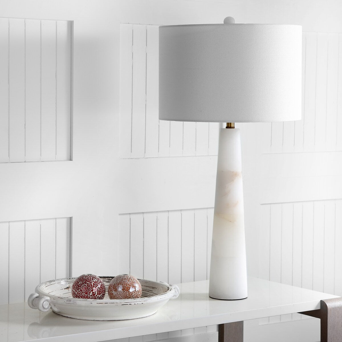 Lampe de table LED en albâtre Giorgiana de 76 cm (30 pouces) de SAFAVIEH Lighting - 38x38x76 cm (15x15x30 pouces) - 15Wx15Dx30H