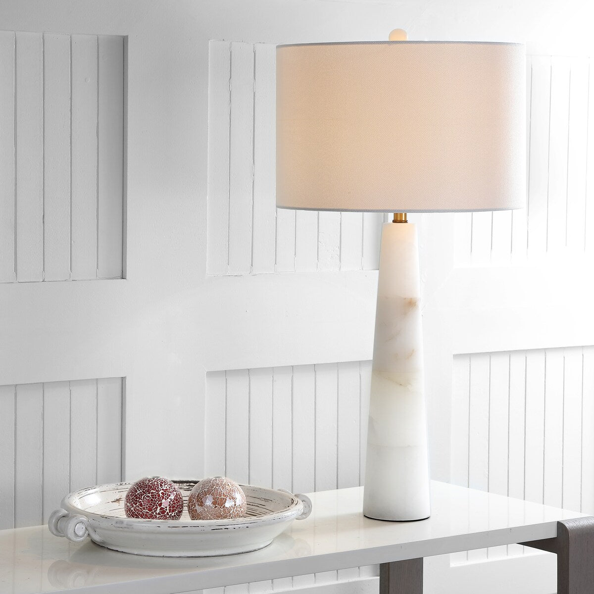 Lampe de table LED en albâtre Giorgiana de 76 cm (30 pouces) de SAFAVIEH Lighting - 38x38x76 cm (15x15x30 pouces) - 15Wx15Dx30H