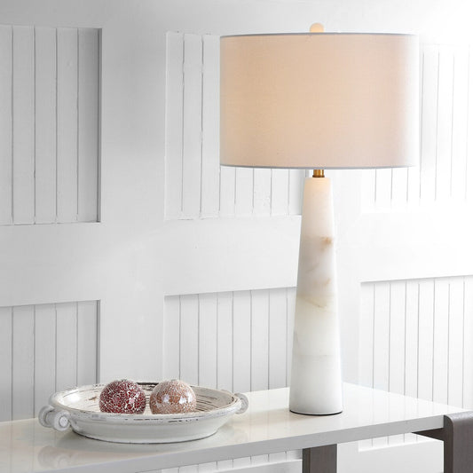 Lampe de table LED en albâtre Giorgiana de 76 cm (30 pouces) de SAFAVIEH Lighting - 38x38x76 cm (15x15x30 pouces) - 15Wx15Dx30H