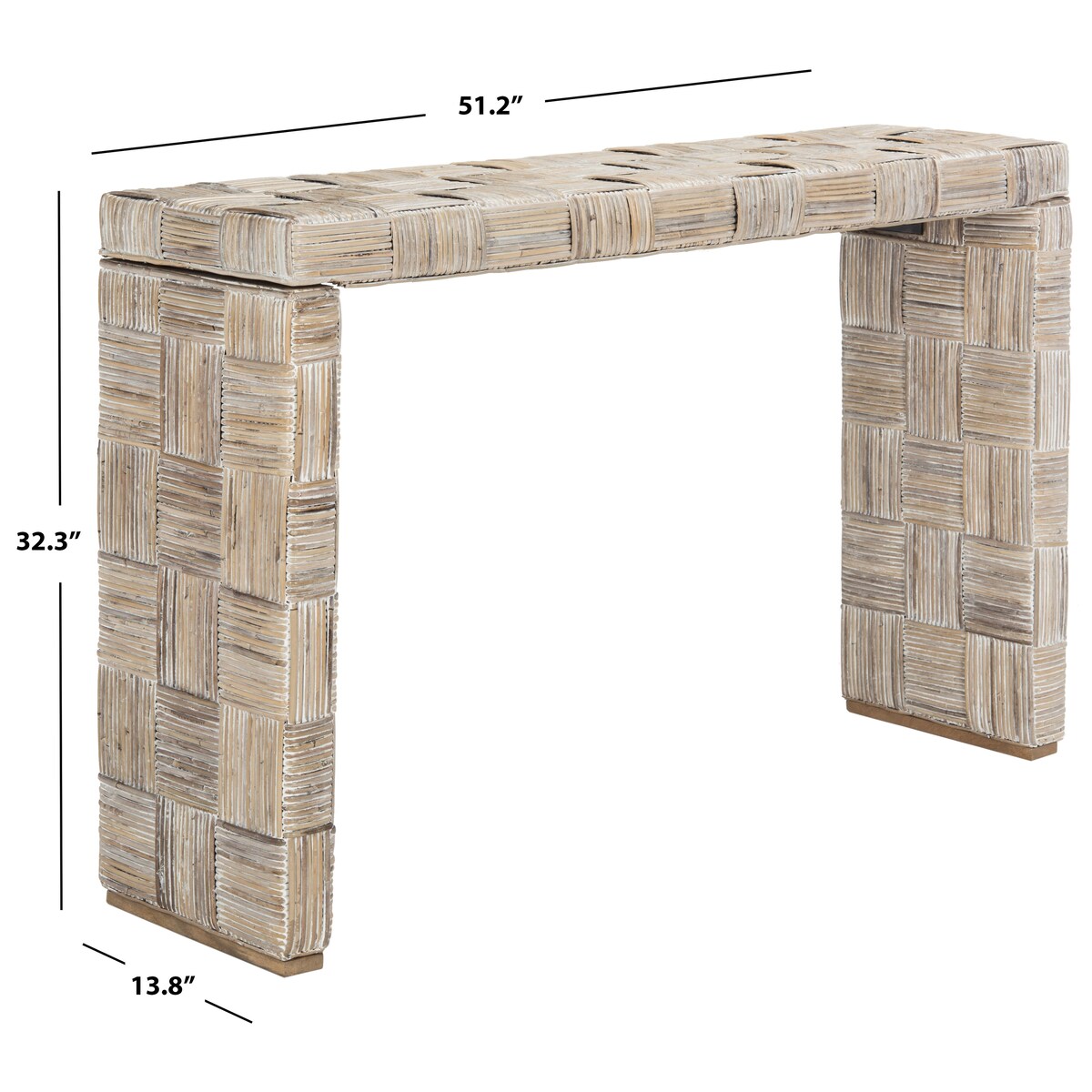 Table console en rotin SAFAVIEH Mindel - 51L x 14P x 32H (mesures en pouces)