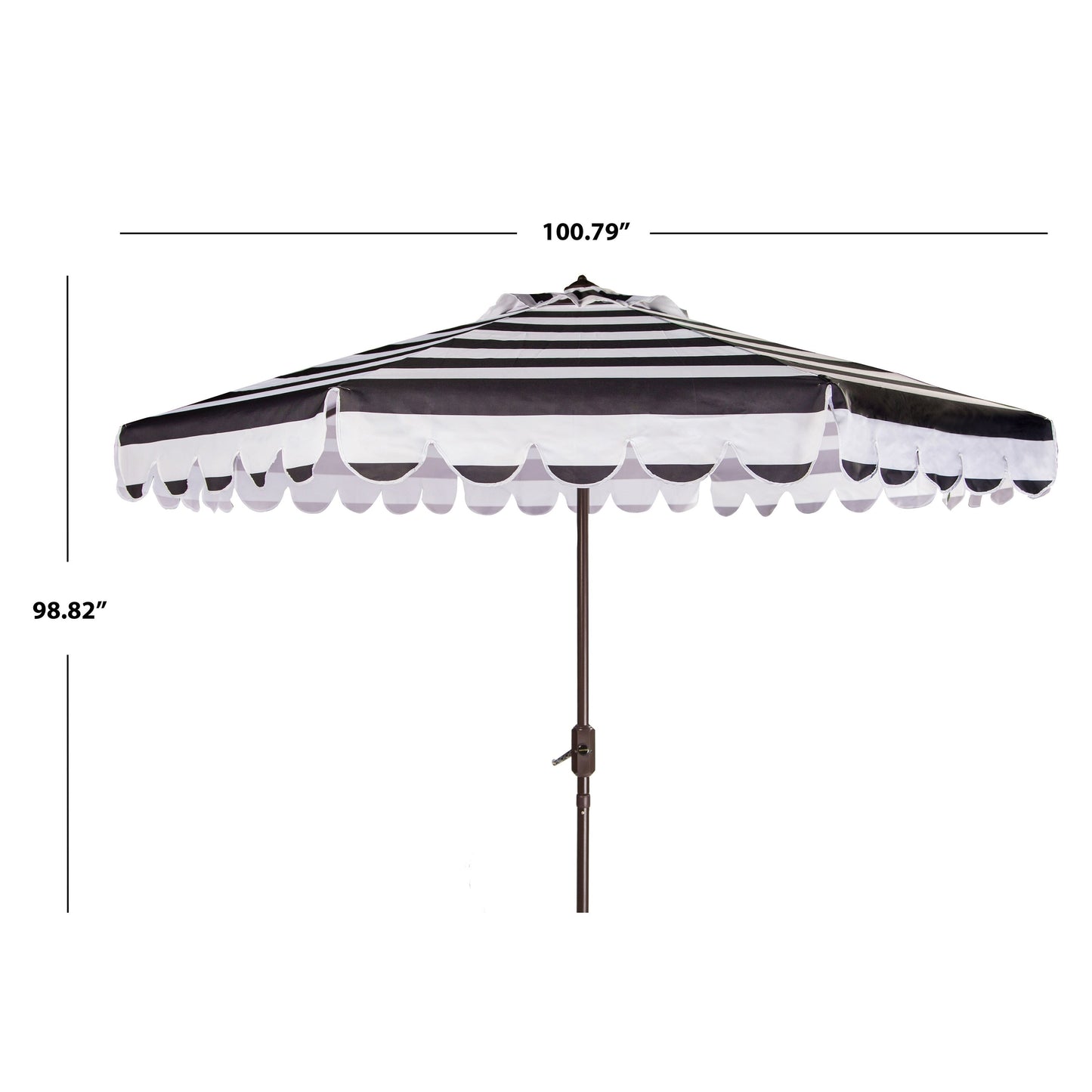 Parasol à manivelle à rayures et volutes SAFAVIEH Nargiz, 2,74 m (9 pieds)