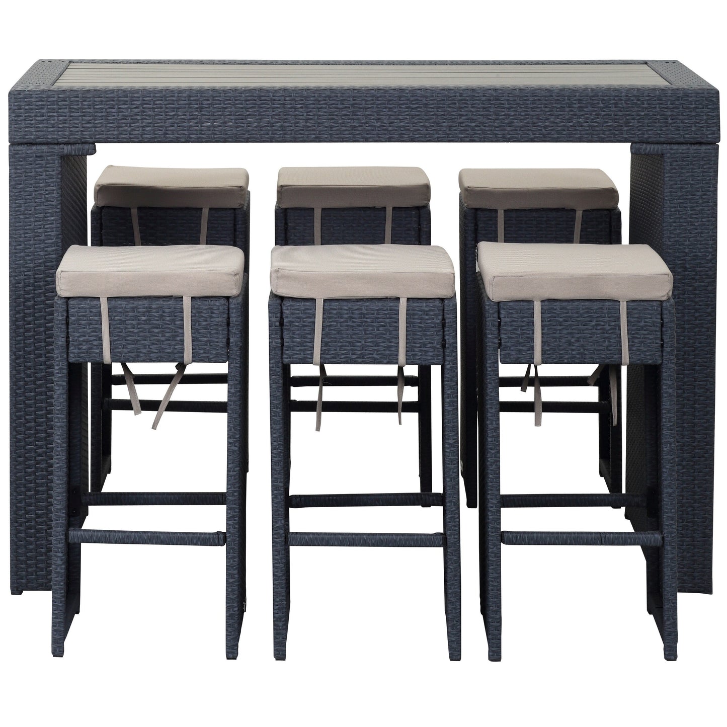 SAFAVIEH Outdoor Euda Bar Set (7-Piece) - 29Wx59Dx42H