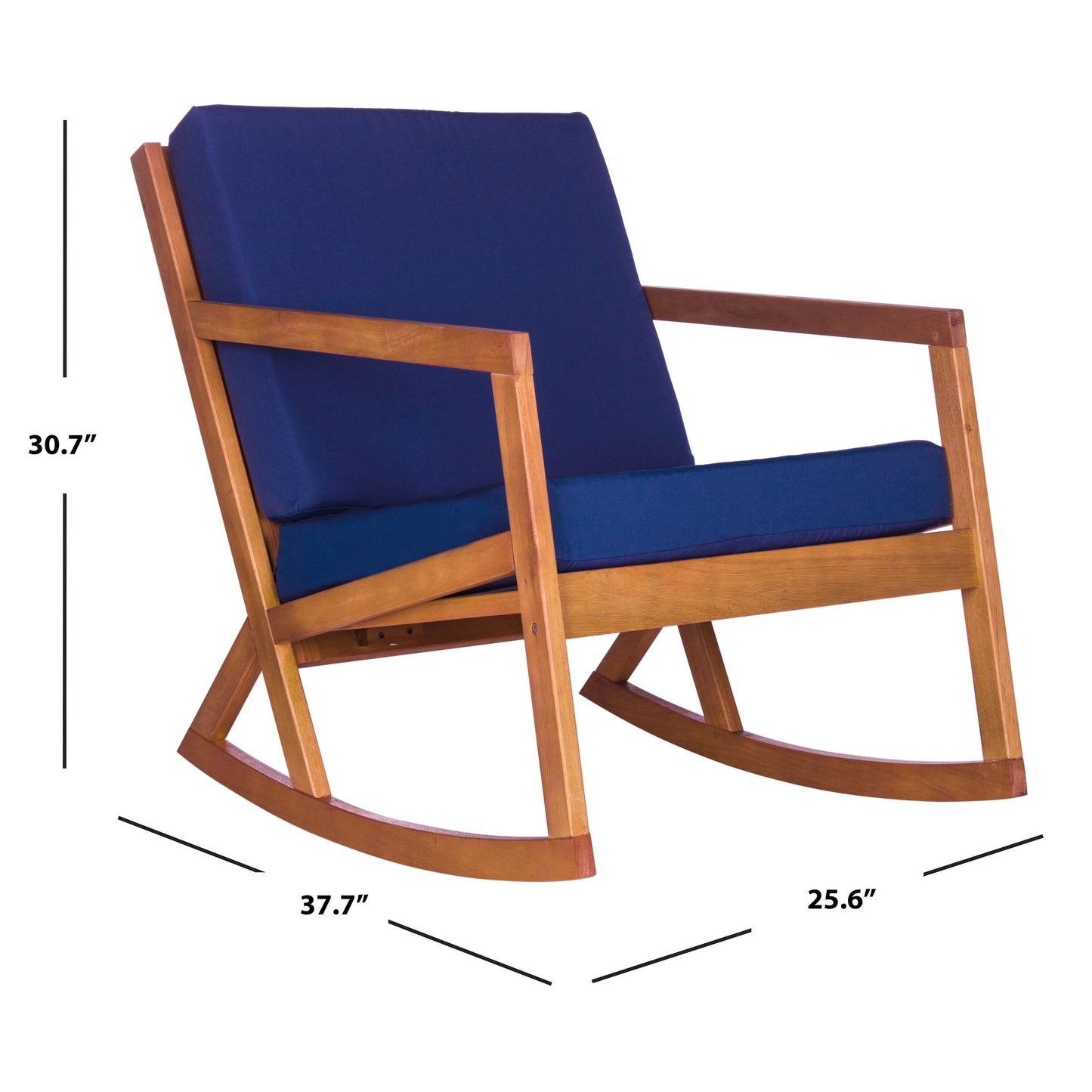 Chaise à bascule d'extérieur Makaila de SAFAVIEH avec coussin - 66L x 79P x 97H (cm)