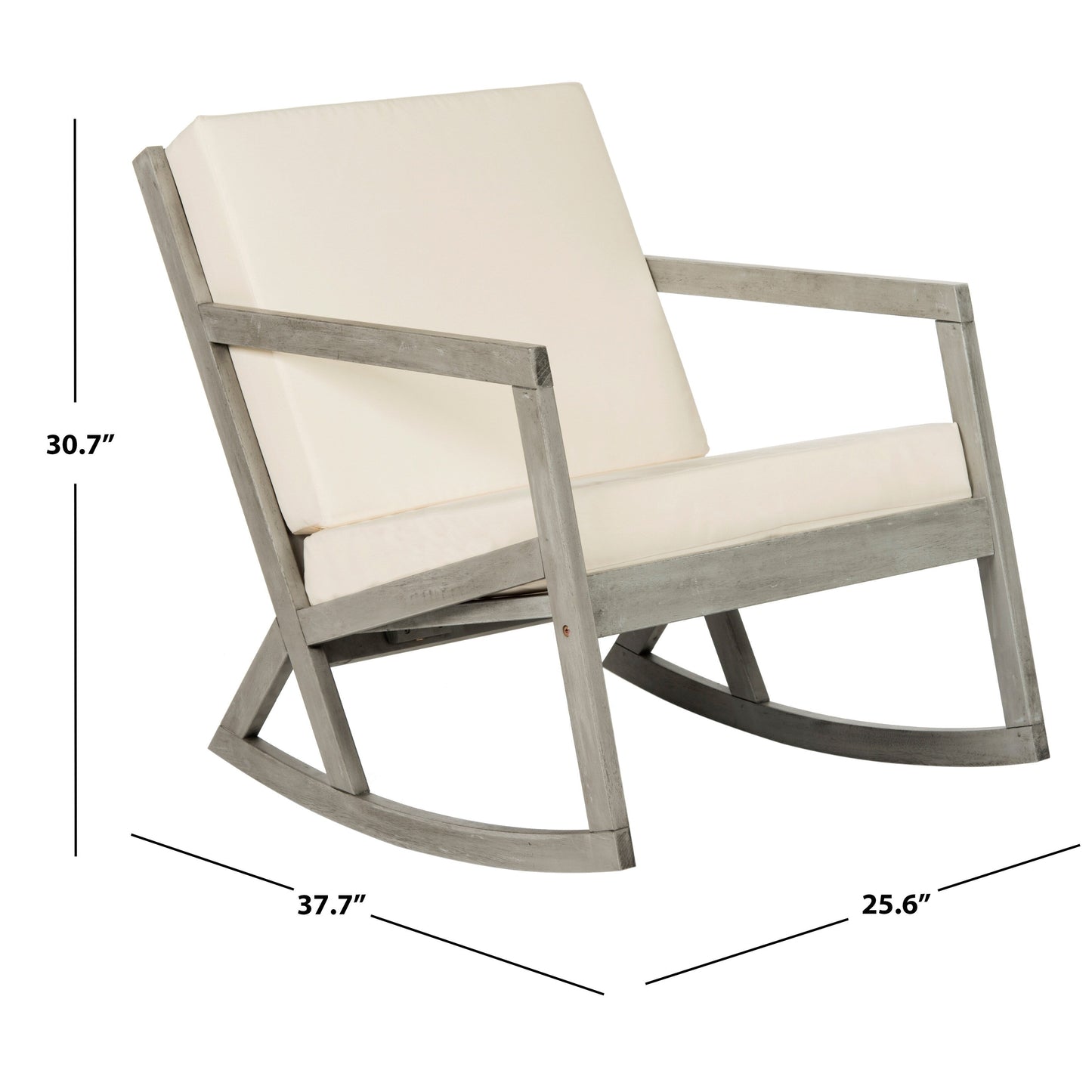 Chaise à bascule d'extérieur Makaila de SAFAVIEH avec coussin - 66L x 79P x 97H (cm)