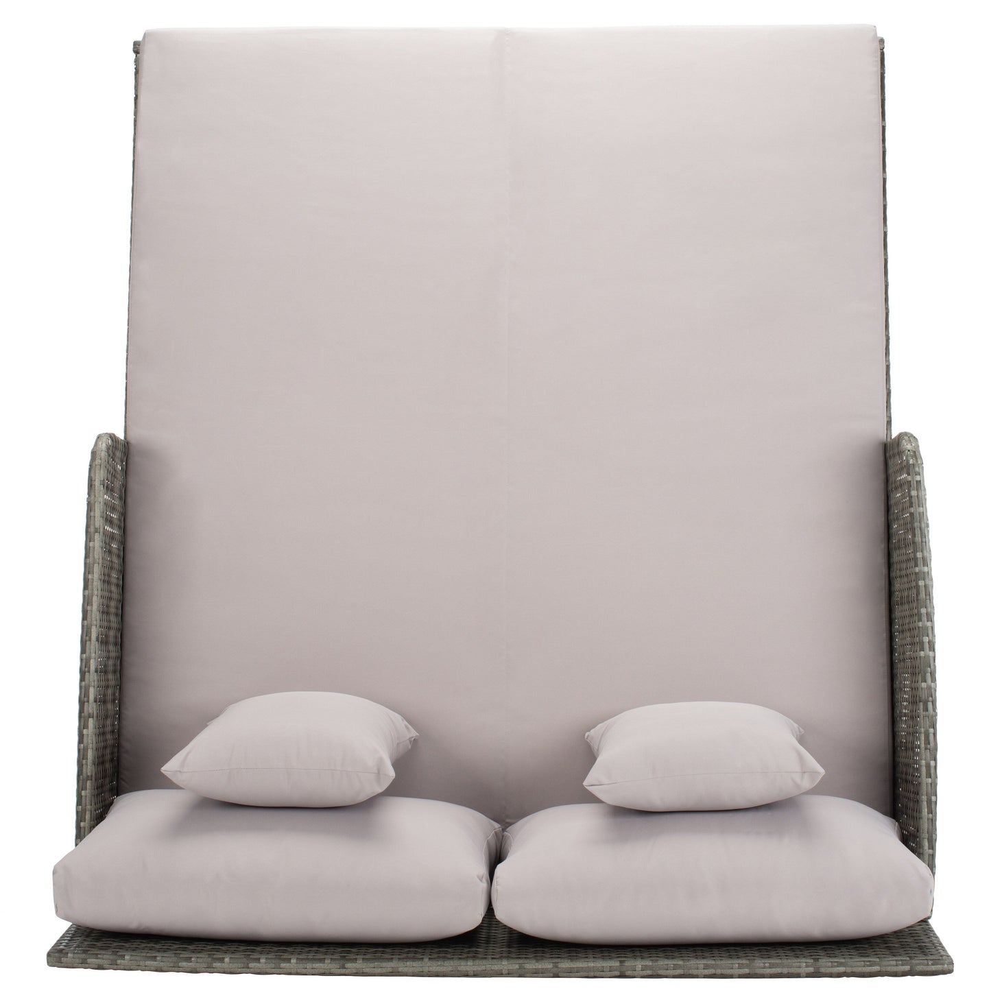 SAFAVIEH Taniyah, méridienne en osier d'extérieur avec coussins et oreillers - 135L x 71P x 157H (cm)