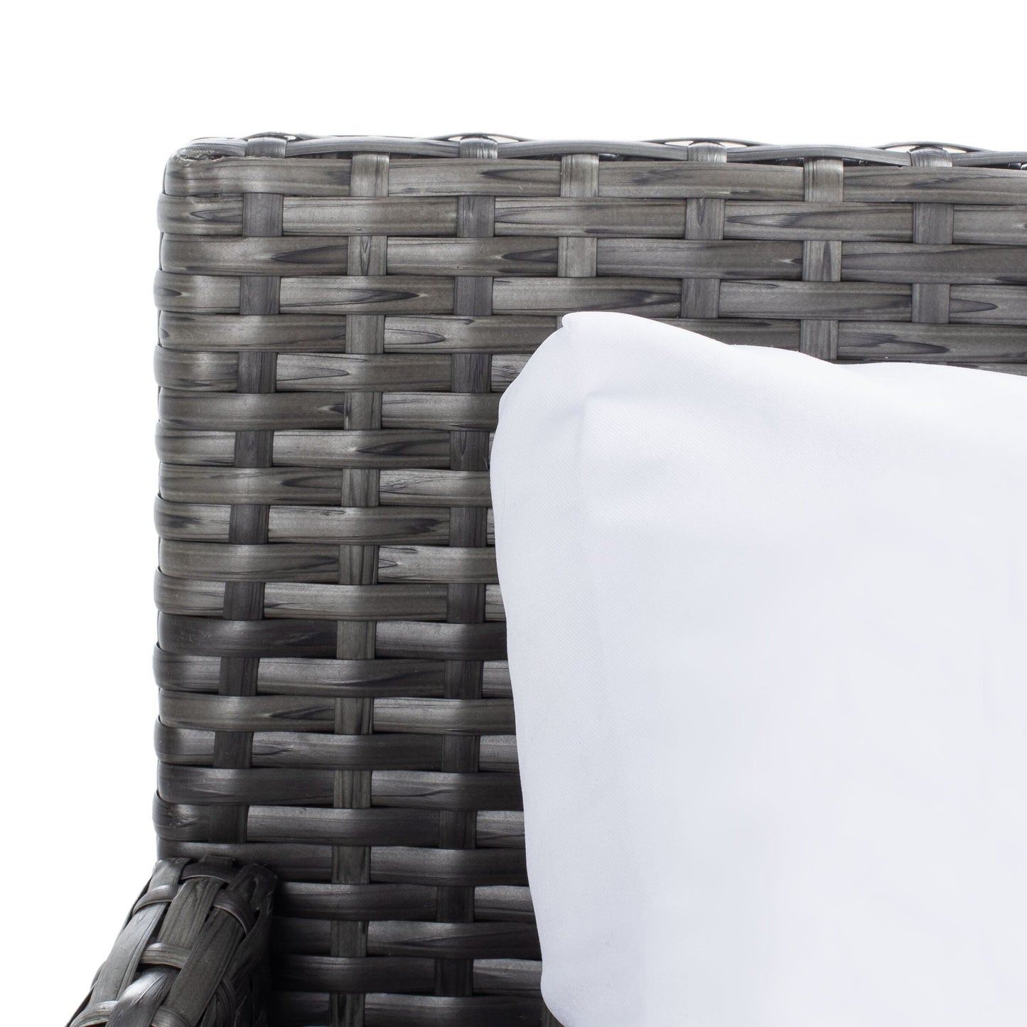 SAFAVIEH Taniyah, méridienne en osier d'extérieur avec coussins et oreillers - 135L x 71P x 157H (cm)