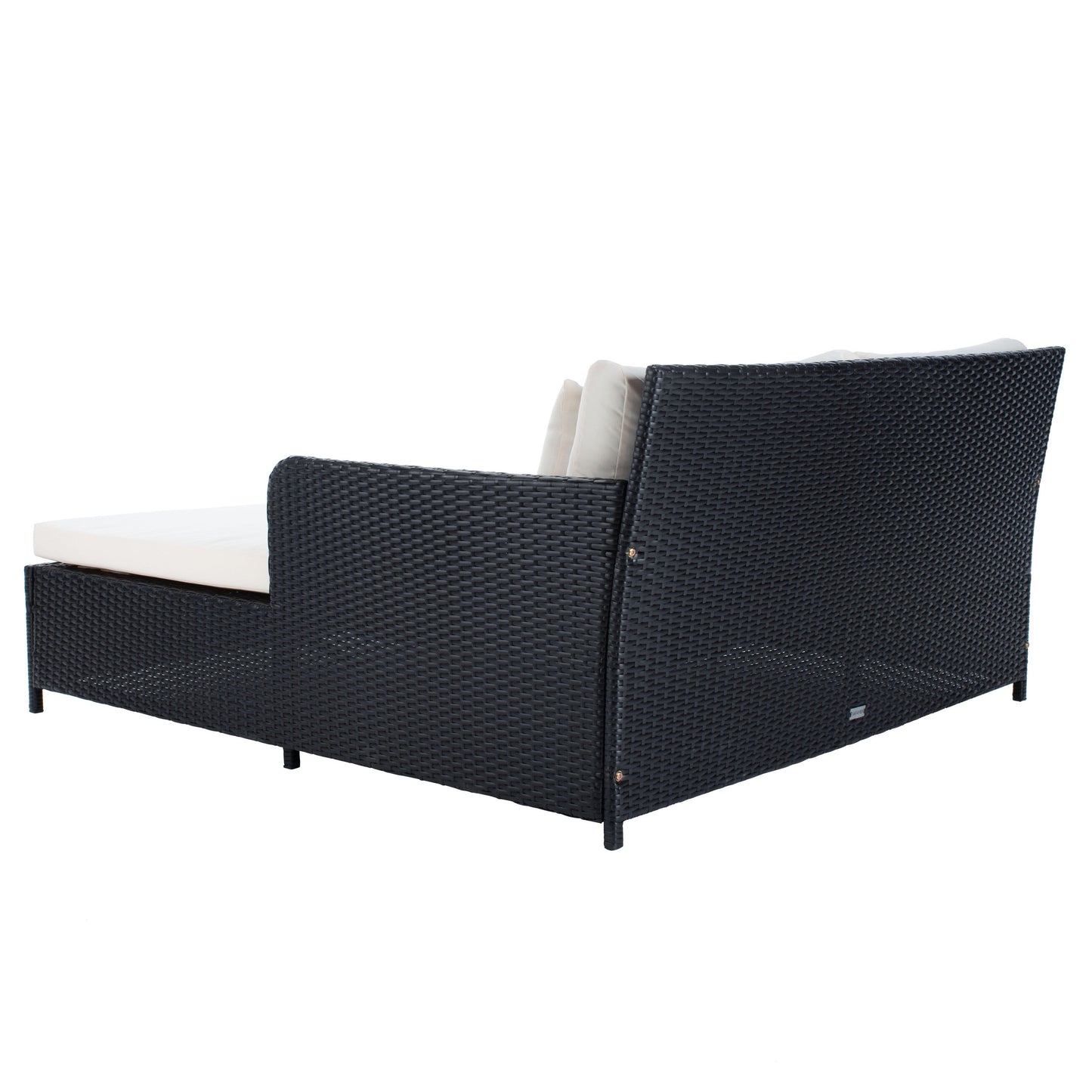 SAFAVIEH Taniyah, méridienne en osier d'extérieur avec coussins et oreillers - 135L x 71P x 157H (cm)