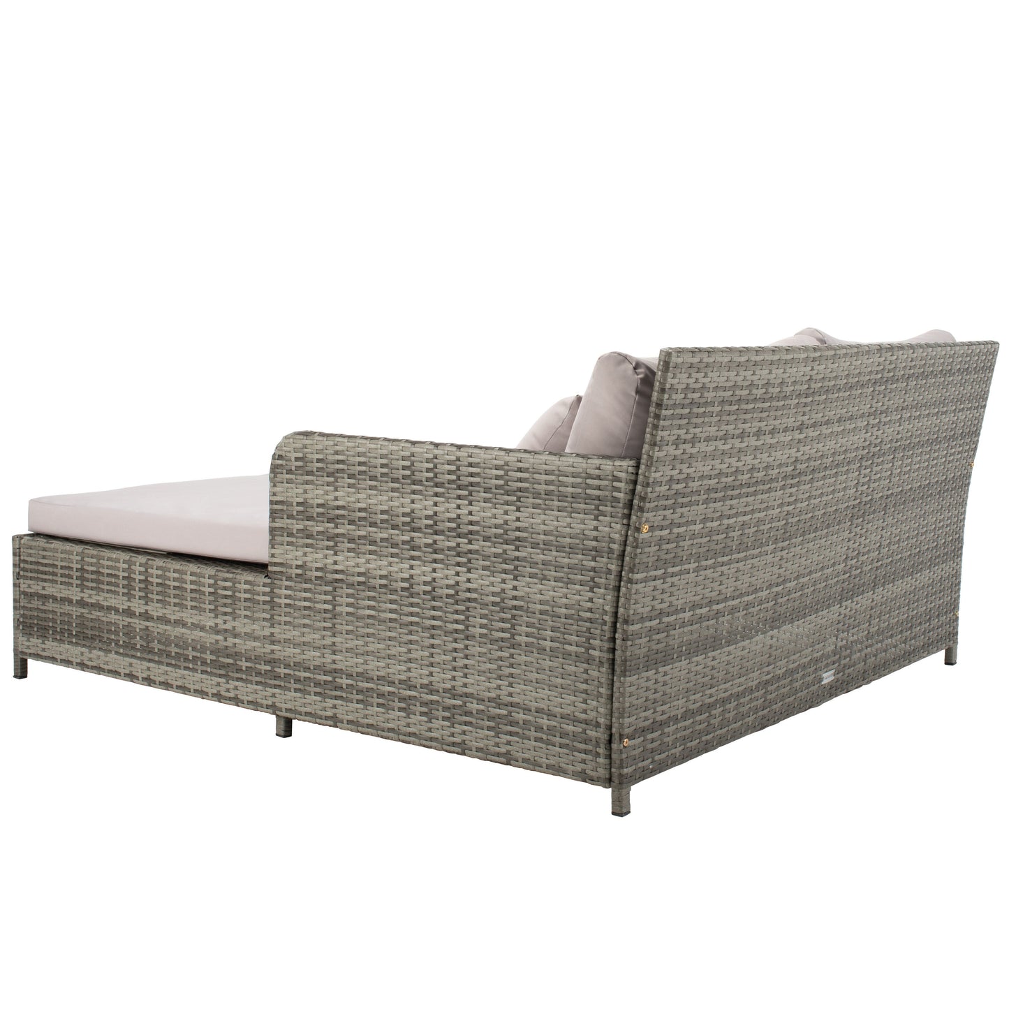 SAFAVIEH Taniyah, méridienne en osier d'extérieur avec coussins et oreillers - 135L x 71P x 157H (cm)