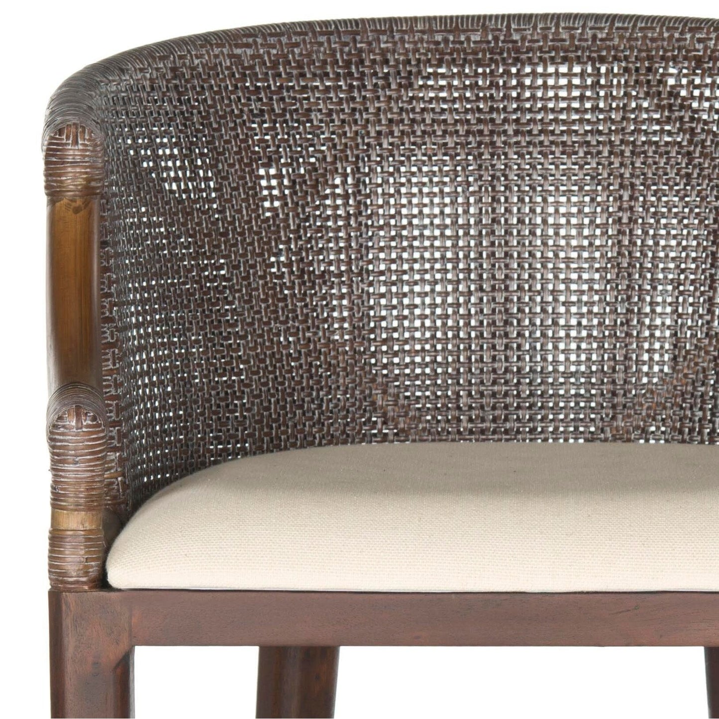 Tabouret de bar en rotin SAFAVIEH Virona de 76 cm (30 pouces) - 56,6 L x 52,1 P x 99,1 H - 56,6Lx52,1Px99,1H