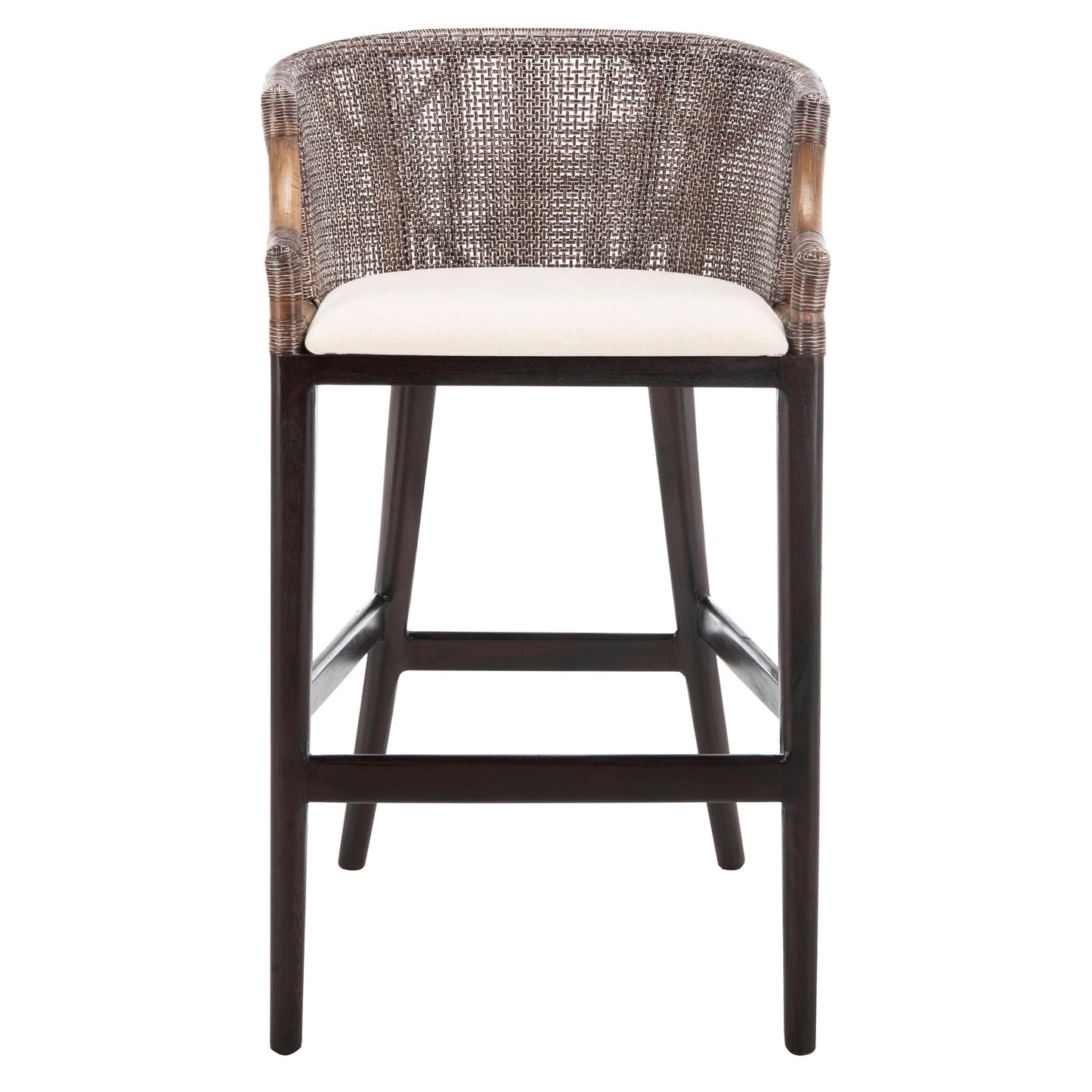 Tabouret de bar en rotin SAFAVIEH Virona de 76 cm (30 pouces) - 56,6 L x 52,1 P x 99,1 H - 56,6Lx52,1Px99,1H