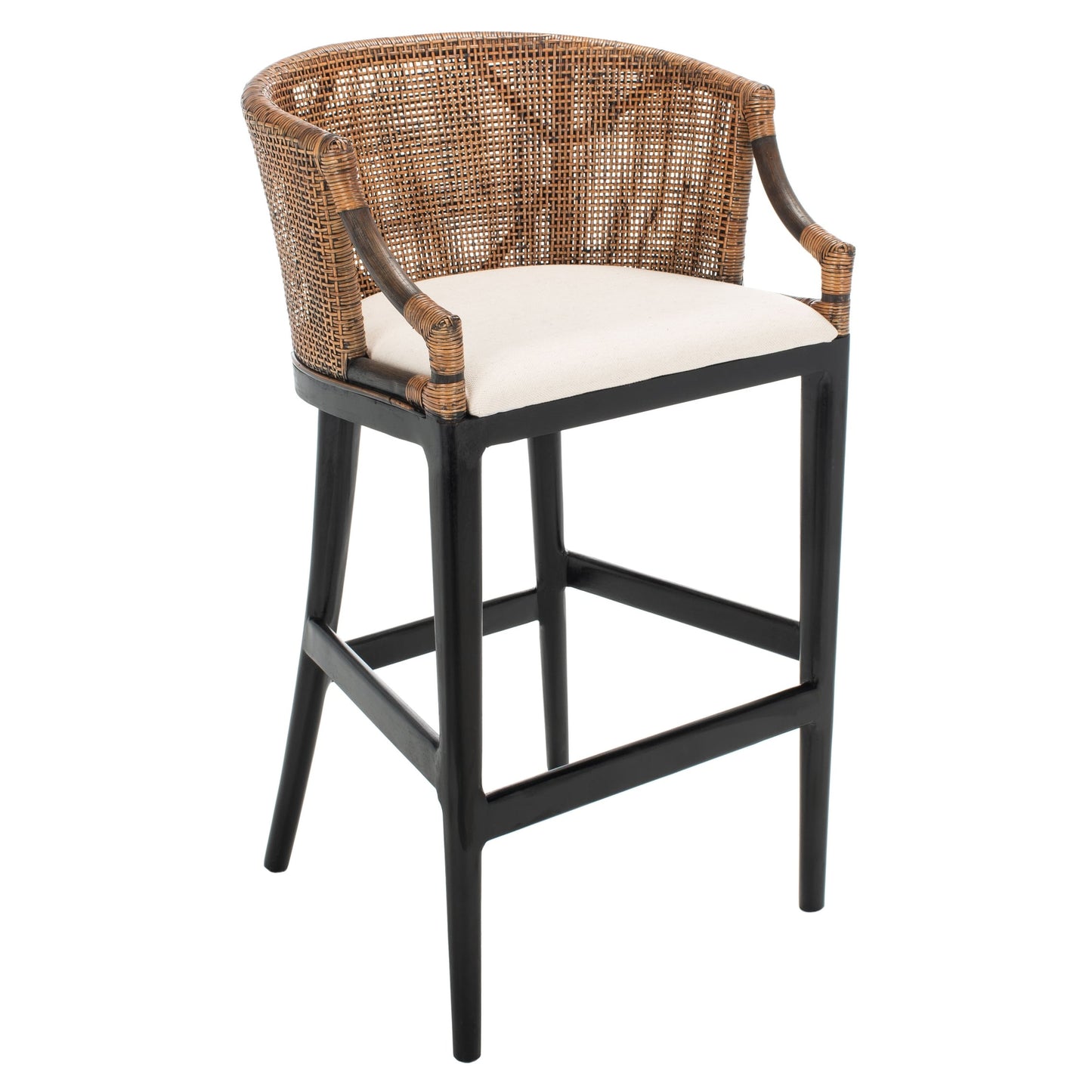 Tabouret de bar en rotin SAFAVIEH Virona de 76 cm (30 pouces) - 56,6 L x 52,1 P x 99,1 H - 56,6Lx52,1Px99,1H