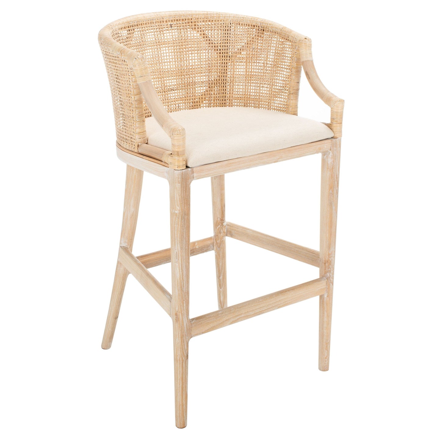 Tabouret de bar en rotin SAFAVIEH Virona de 76 cm (30 pouces) - 56,6 L x 52,1 P x 99,1 H - 56,6Lx52,1Px99,1H