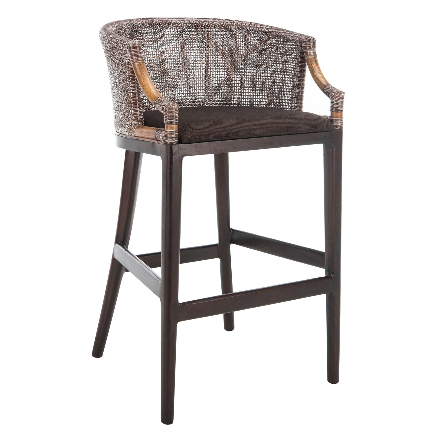 Tabouret de bar en rotin SAFAVIEH Virona de 76 cm (30 pouces) - 56,6 L x 52,1 P x 99,1 H - 56,6Lx52,1Px99,1H