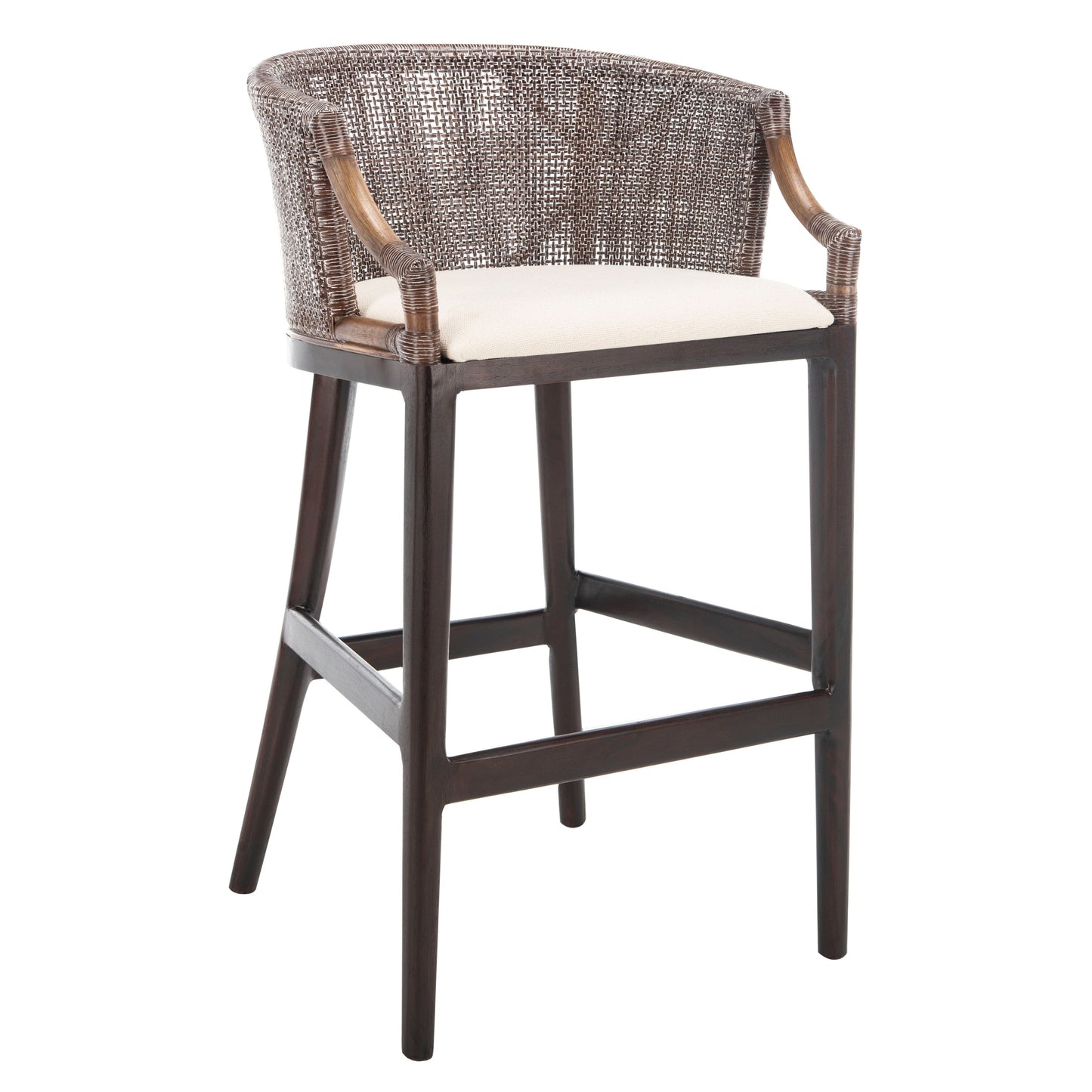 Tabouret de bar en rotin SAFAVIEH Virona de 76 cm (30 pouces) - 56,6 L x 52,1 P x 99,1 H - 56,6Lx52,1Px99,1H