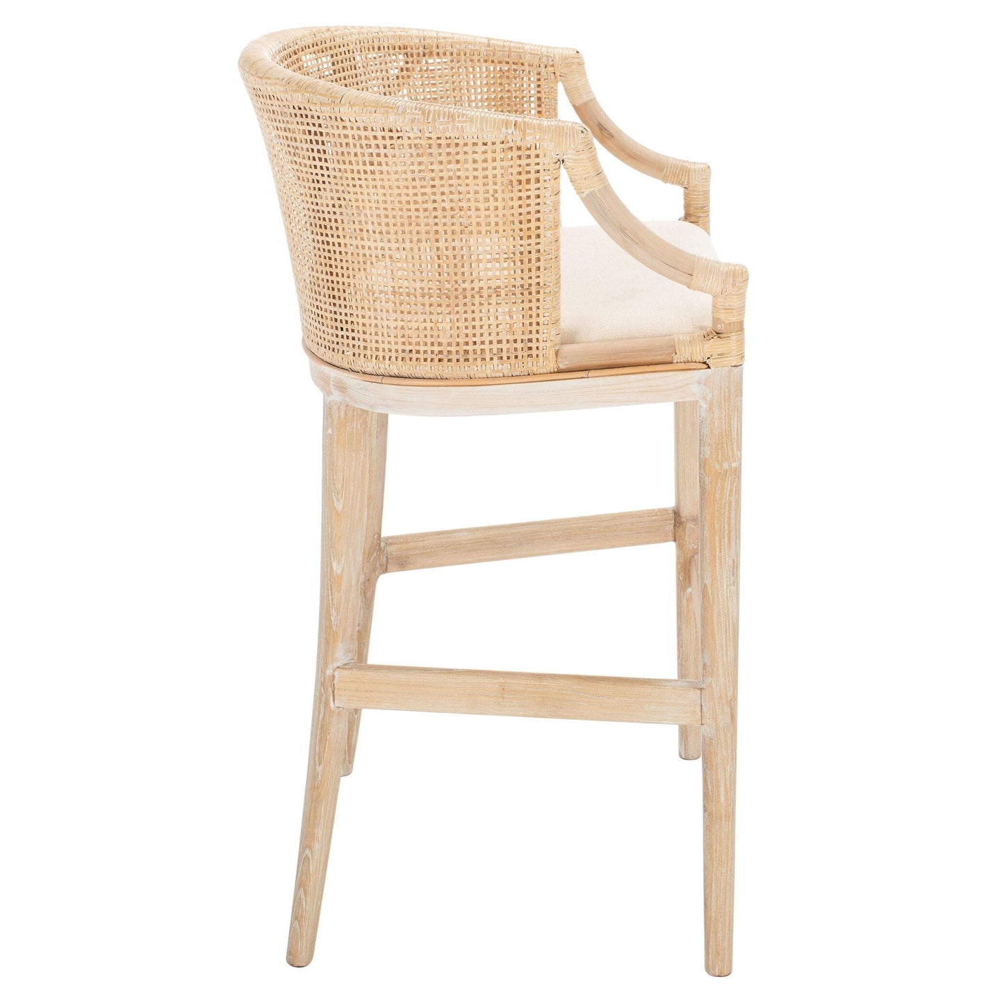 Tabouret de bar en rotin SAFAVIEH Virona de 76 cm (30 pouces) - 56,6 L x 52,1 P x 99,1 H - 56,6Lx52,1Px99,1H
