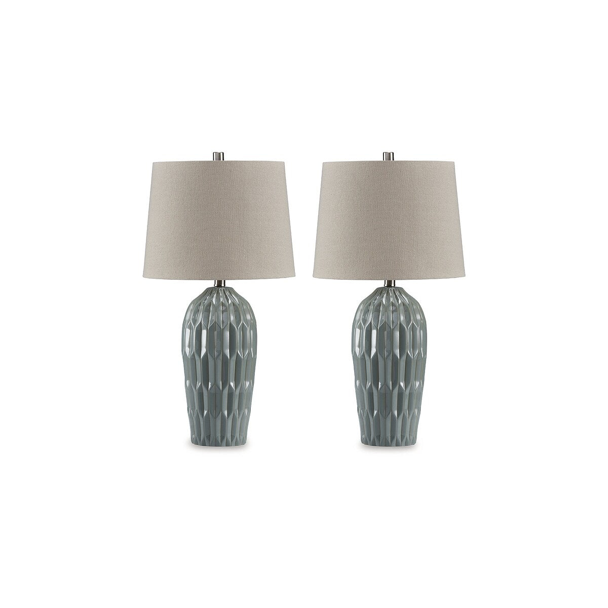 Luminaire de table Hadbury bleu de Signature Design by Ashley (lot de 2) - 14 L x 14 P x 26,75 H (cm)