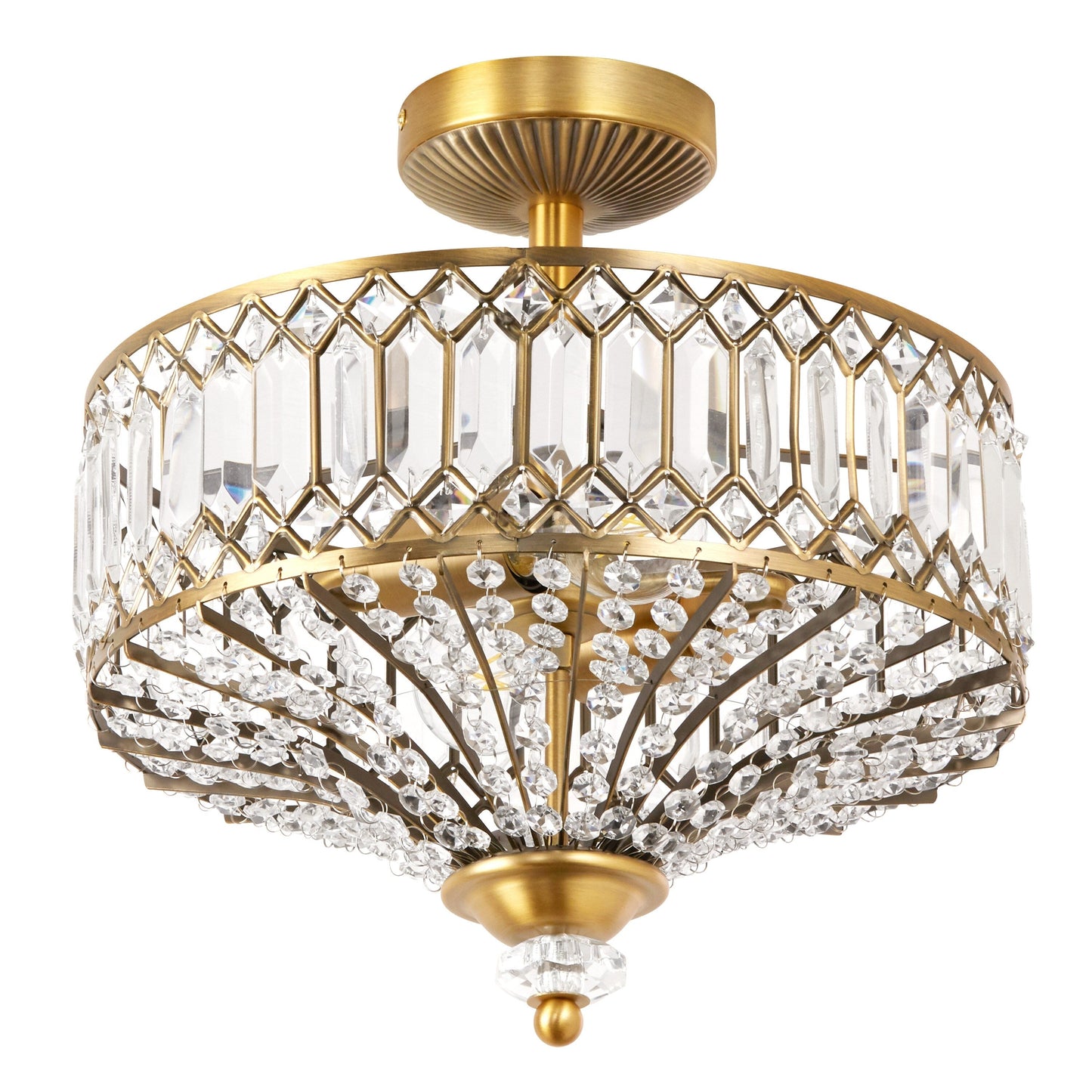 Applique lumineuse semi-encastrée en verre à plusieurs niveaux, bronze/or, modèle Furey de Silver Orchid - 37,5 x 37,5 x 38,8 cm (L x l x h)