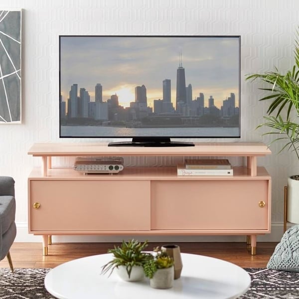 Meuble TV en bois Simple Living Margo, style moderne du milieu du siècle.