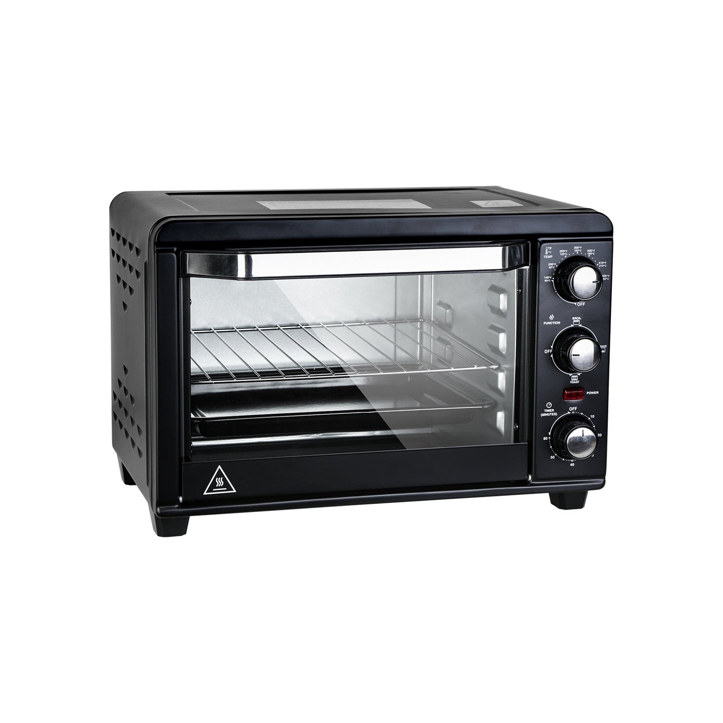 Four à griller simple avec une capacité de 20 litres, four à griller compact pour comptoir, facile à utiliser avec minuterie et réglages pour griller, cuire et rôtir.