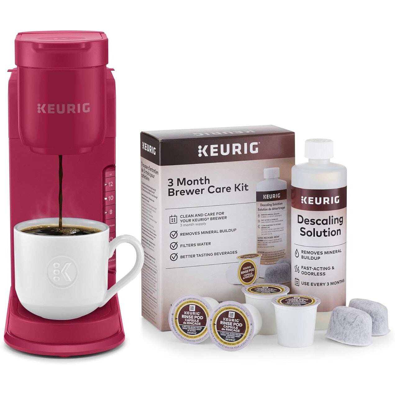 Machine à café à dosettes K-Cup pour une seule tasse, 3 tailles de café, café fort, réservoir de 42 oz, Island Berry