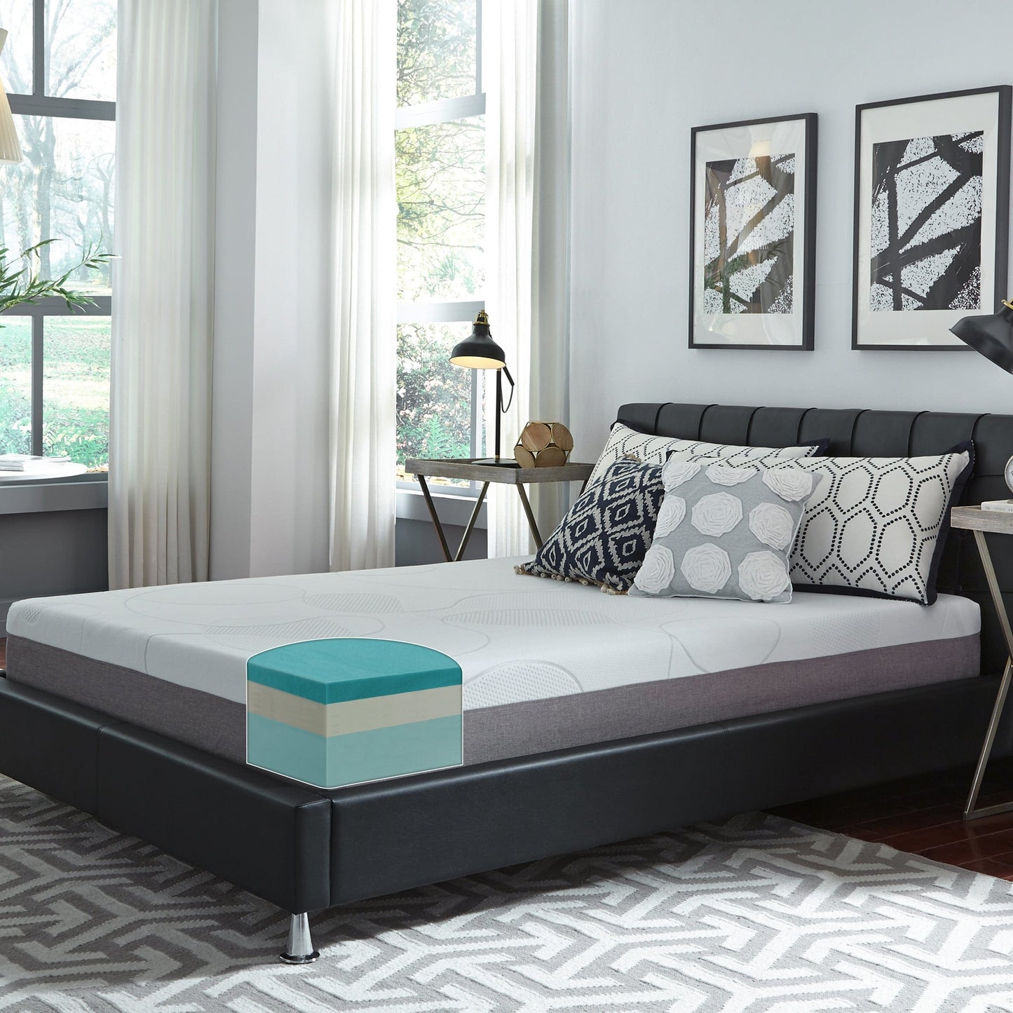Matelas en mousse à mémoire de forme avec gel de 25 cm (10 pouces) de Slumber Solutions