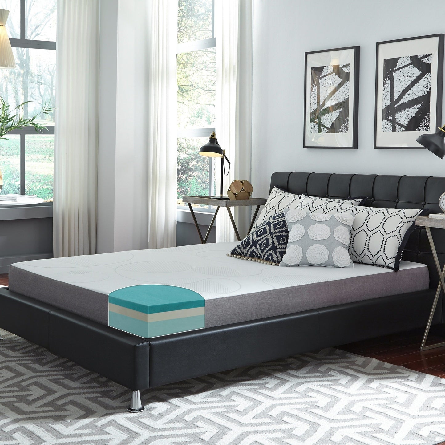 Matelas en mousse à mémoire de forme au gel de 8 pouces Slumber Solutions - Choisissez votre niveau de confort