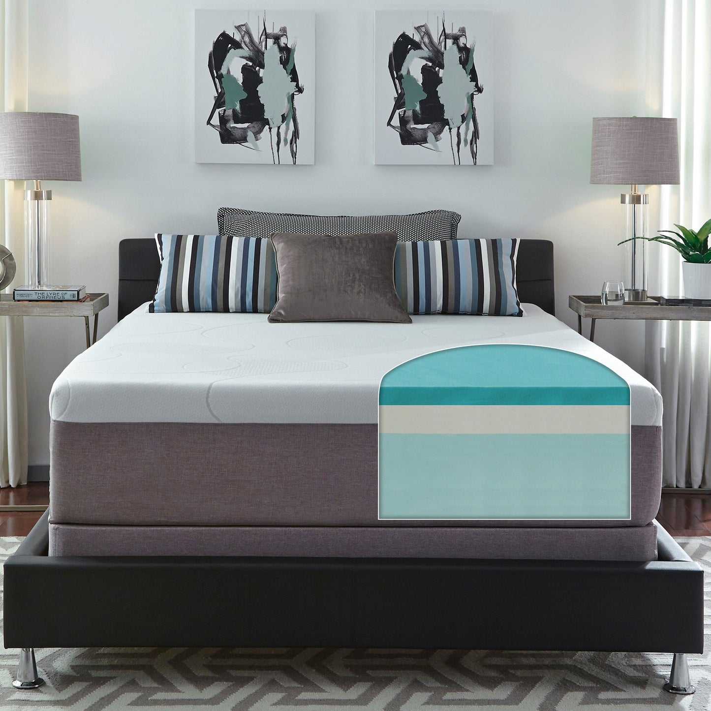 Slumber Solutions Matelas en mousse à mémoire de forme au gel de 35,5 cm (14 pouces) - Choisissez votre niveau de confort - Blanc