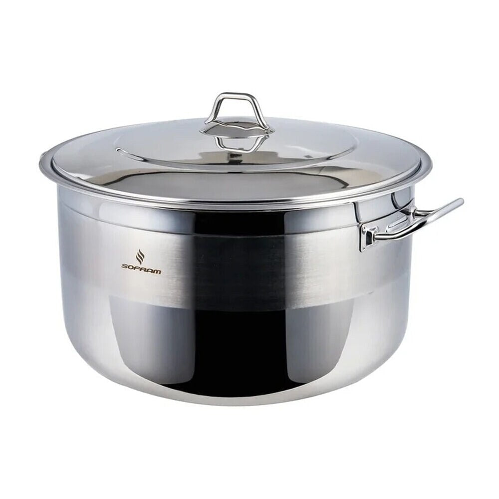 Casserole profonde JUMBO en acier inoxydable 18/10 Sofram avec couvercle