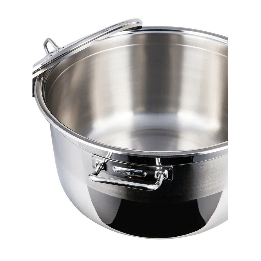 Casserole profonde JUMBO en acier inoxydable 18/10 Sofram avec couvercle