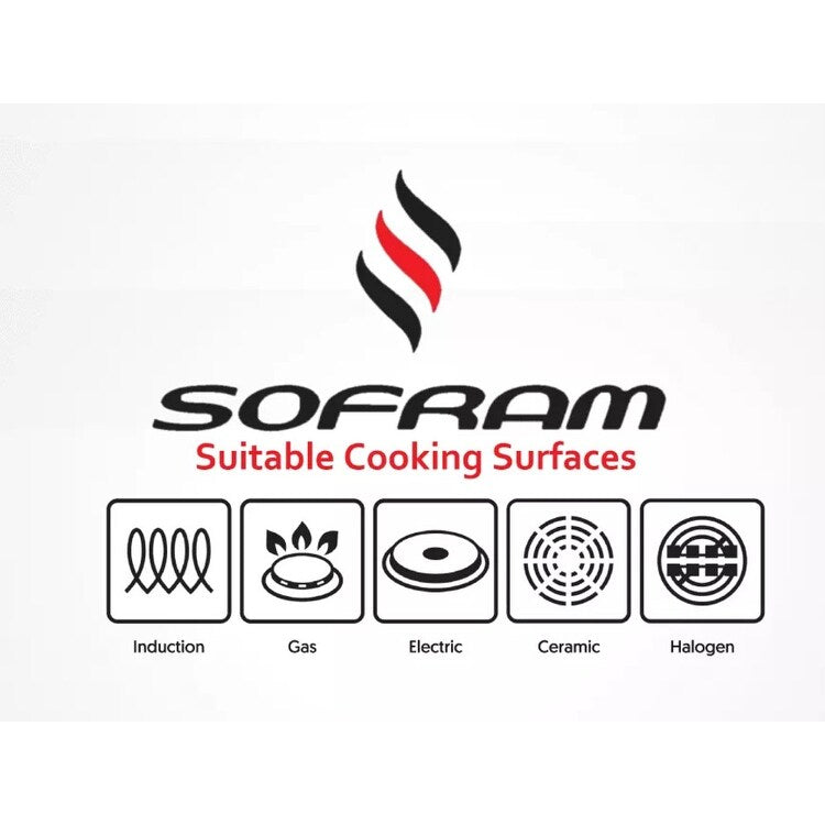 Casserole profonde JUMBO en acier inoxydable 18/10 Sofram avec couvercle