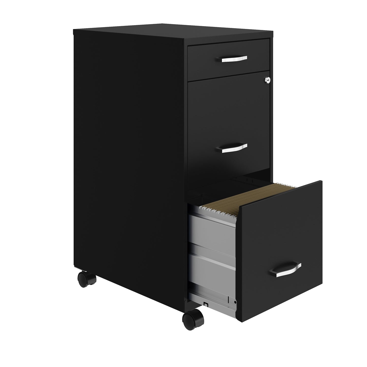 Armoire à dossiers métallique à 3 tiroirs, profondeur de 18 pouces, de Space Solutions