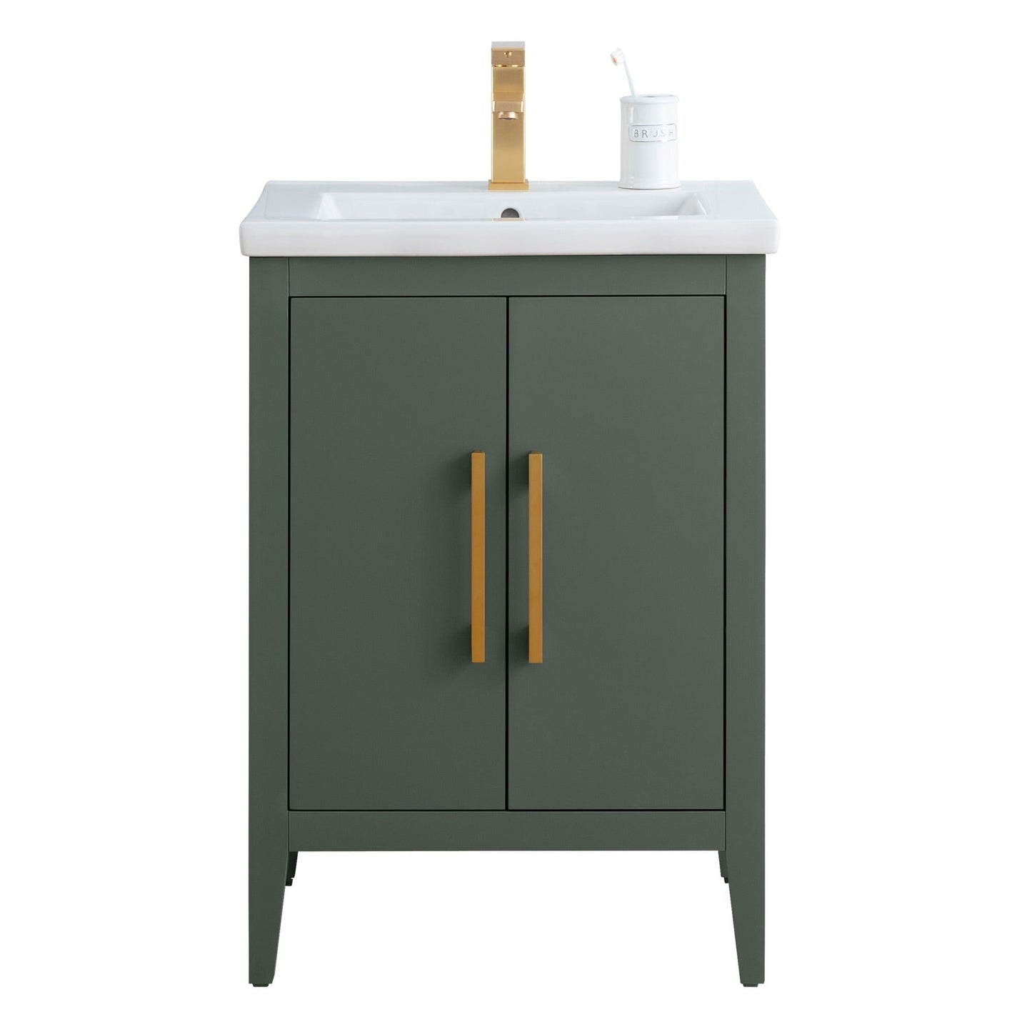 Meuble-lavabo de salle de bain Vanity Art avec lavabo simple, plateau en céramique, disponible en 20, 24 ou 30 pouces.