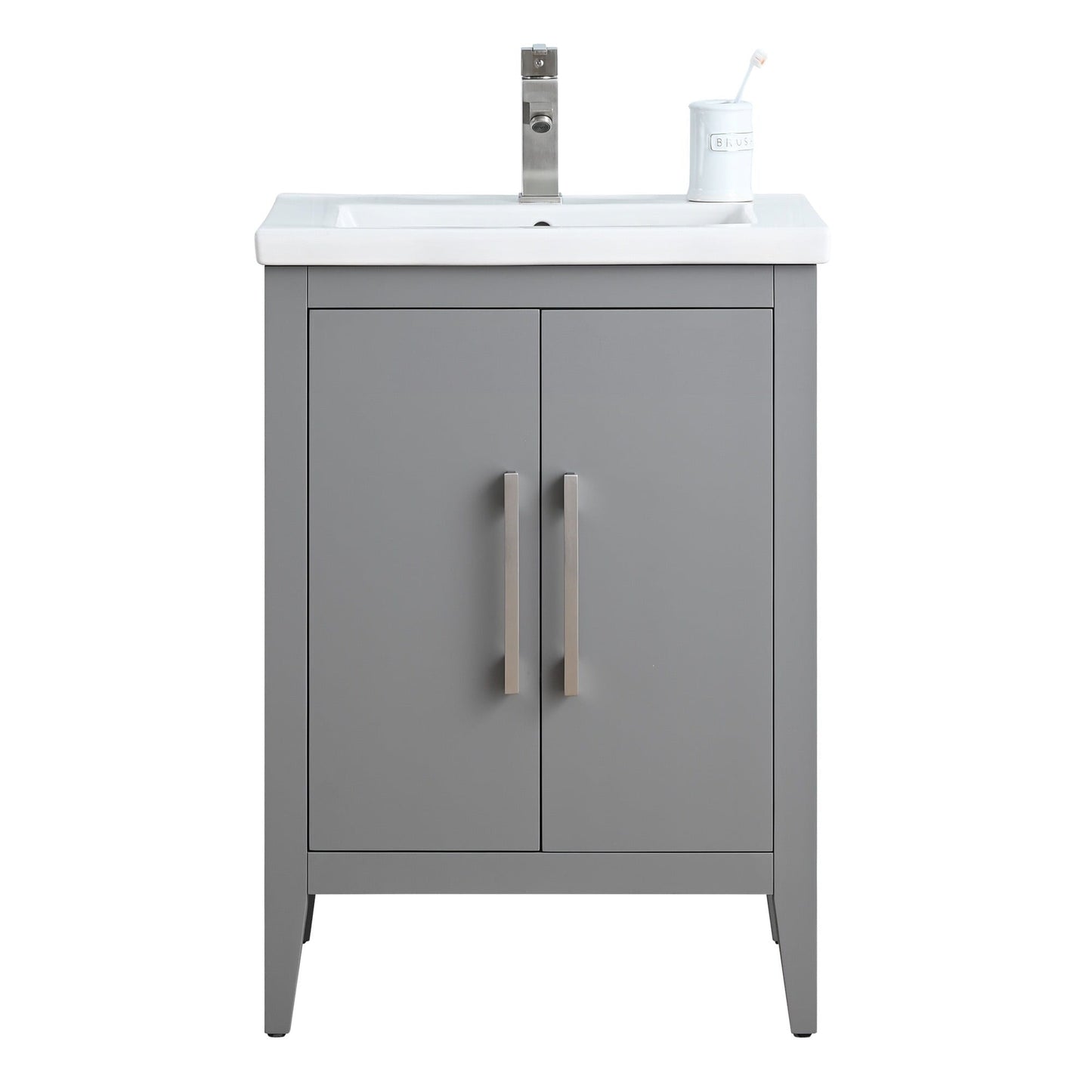 Meuble-lavabo de salle de bain Vanity Art avec lavabo simple, plateau en céramique, disponible en 20, 24 ou 30 pouces.