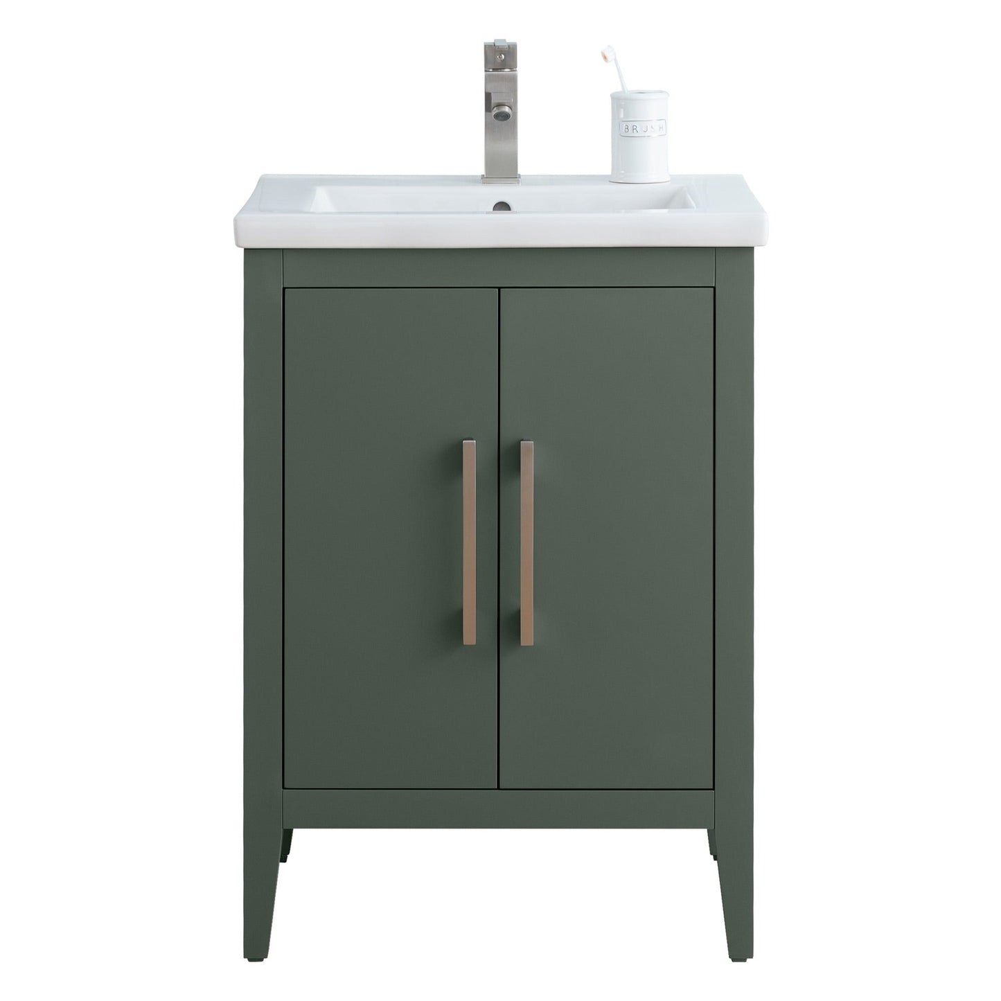 Meuble-lavabo de salle de bain Vanity Art avec lavabo simple, plateau en céramique, disponible en 20, 24 ou 30 pouces.