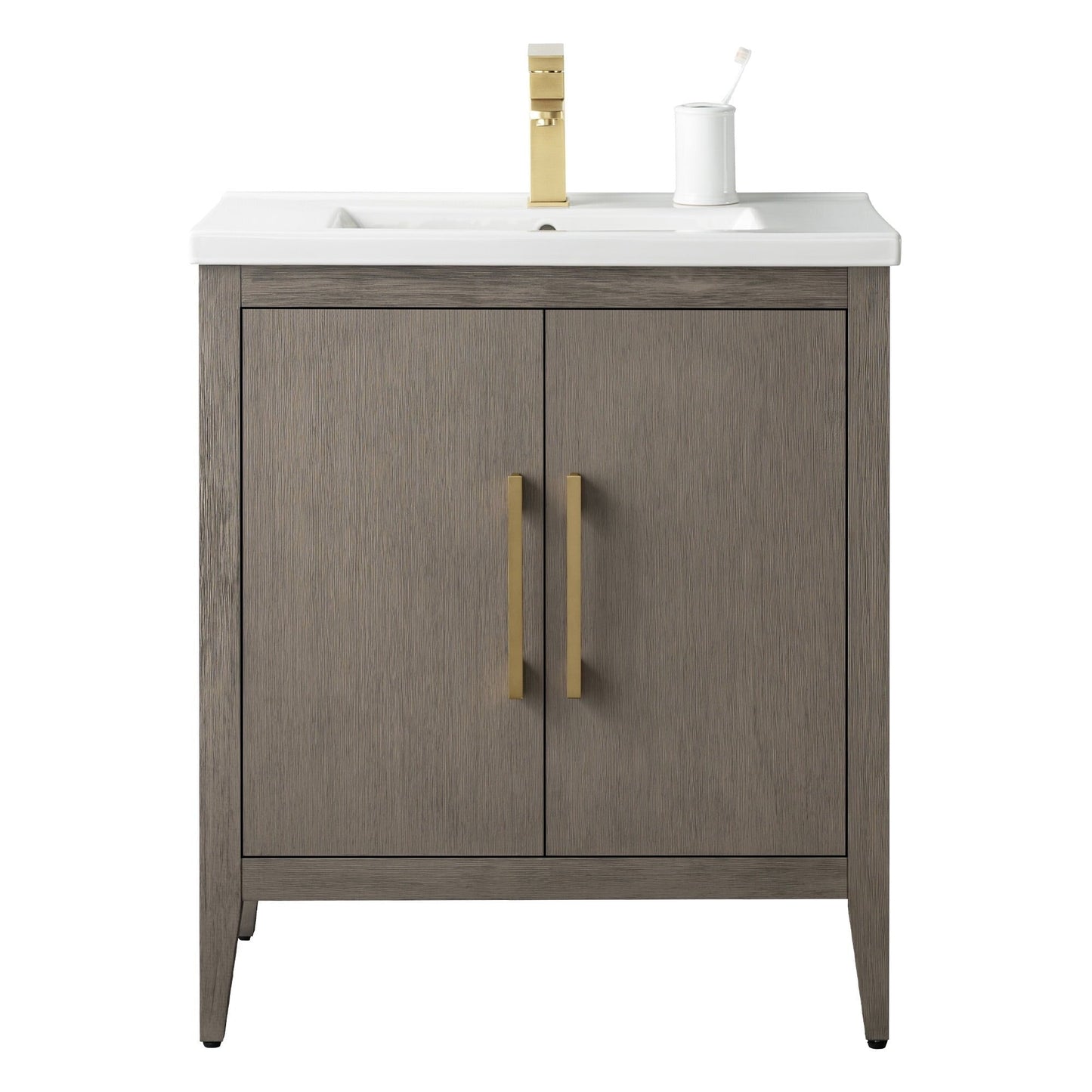 Meuble-lavabo de salle de bain Vanity Art avec lavabo simple, plateau en céramique, disponible en 20, 24 ou 30 pouces.
