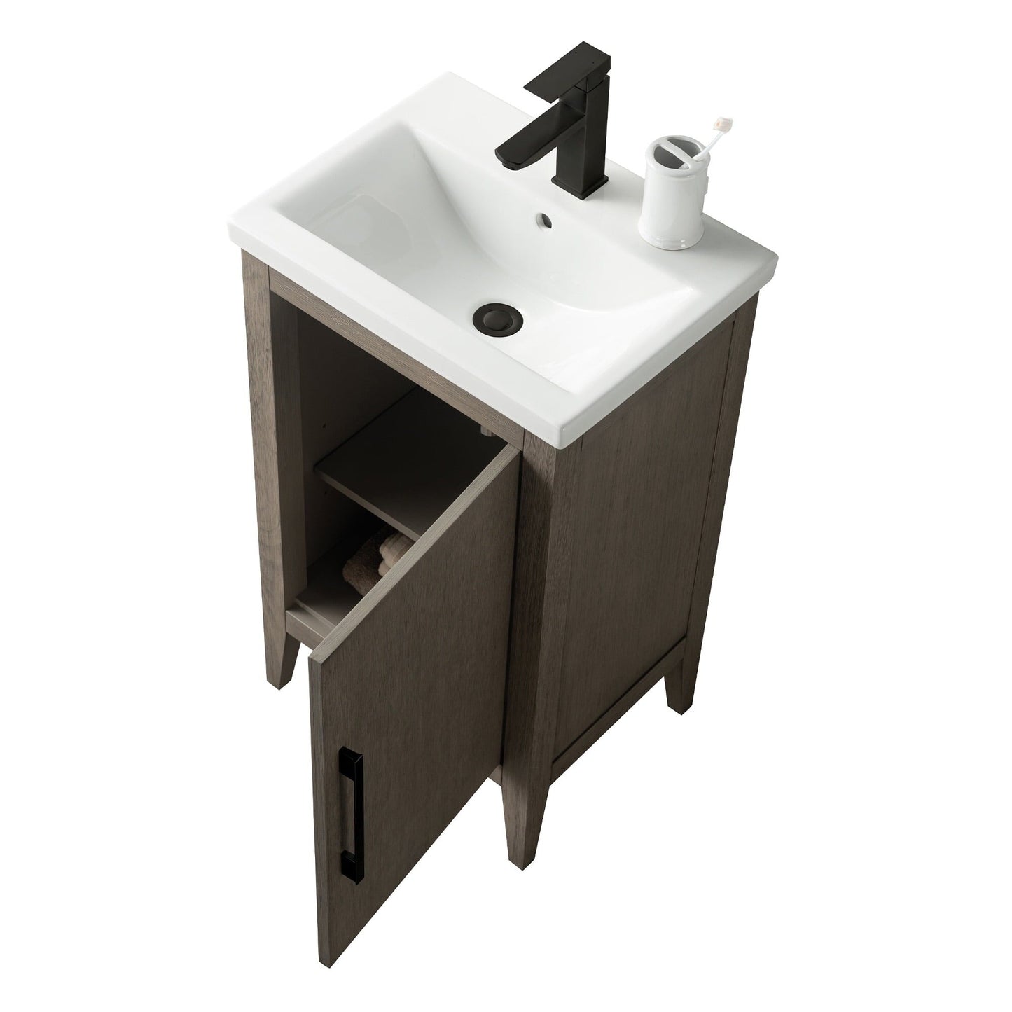 Meuble-lavabo de salle de bain Vanity Art avec lavabo simple, plateau en céramique, disponible en 20, 24 ou 30 pouces.