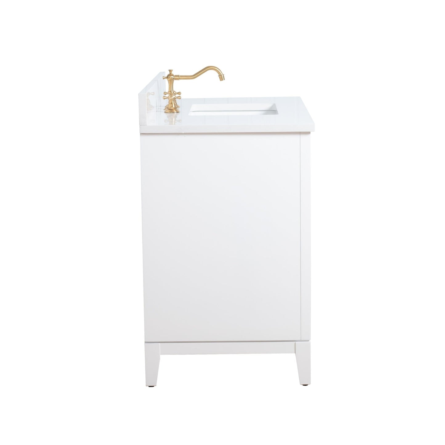 Meuble-lavabo Vanity Art avec lavabo en céramique et plan de travail en marbre composite.