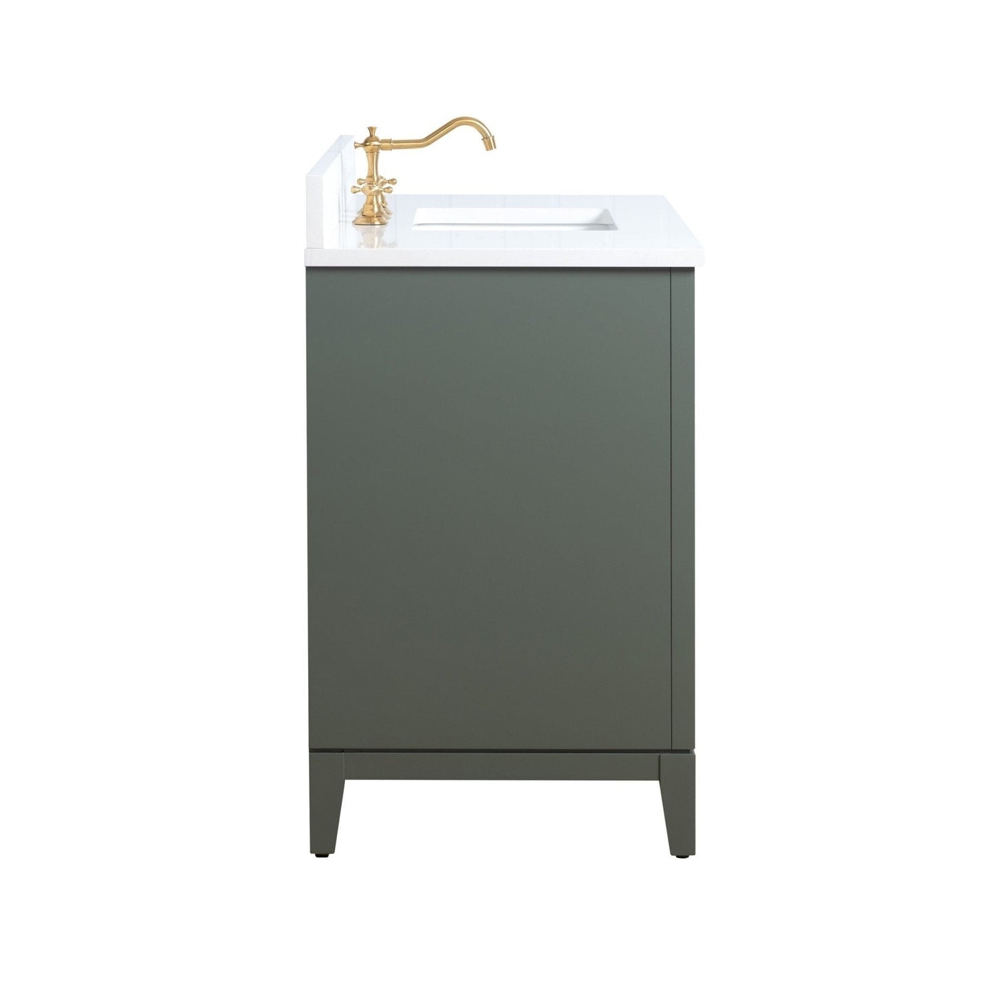 Meuble-lavabo Vanity Art avec lavabo en céramique et plan de travail en marbre composite.