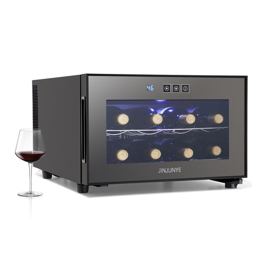 Refroidisseur de boissons polyvalent pour 8 bouteilles (18-19°C) : Design élégant et fonctionnement ultra silencieux pour un usage domestique.