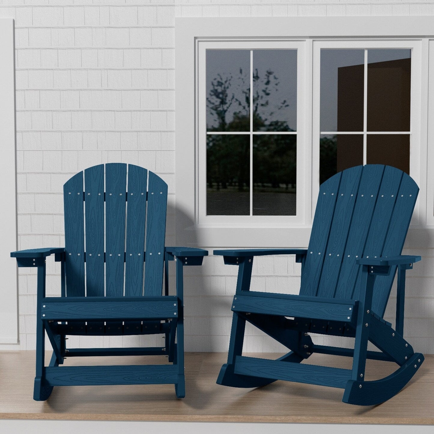 WINSOON Chaise à bascule d'extérieur résistante aux intempéries, lot de 2