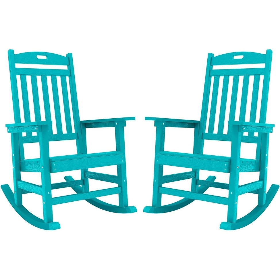 WINSOON Chaise à bascule d'extérieur résistante aux intempéries, lot de 2