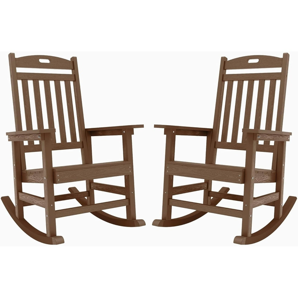 WINSOON Chaise à bascule d'extérieur résistante aux intempéries, lot de 2