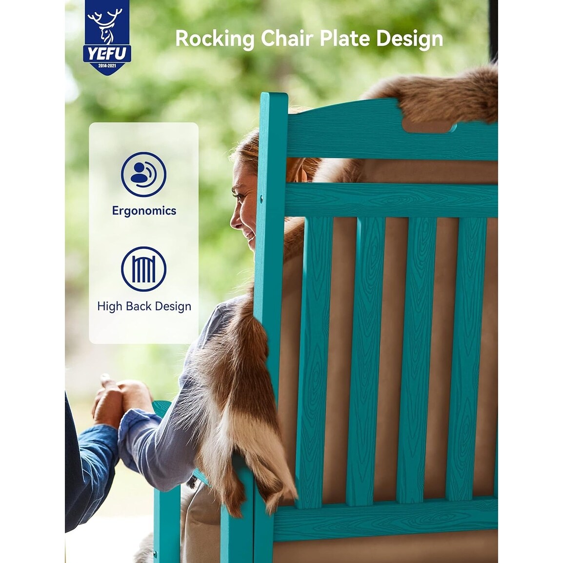 WINSOON Chaise à bascule d'extérieur résistante aux intempéries, lot de 2