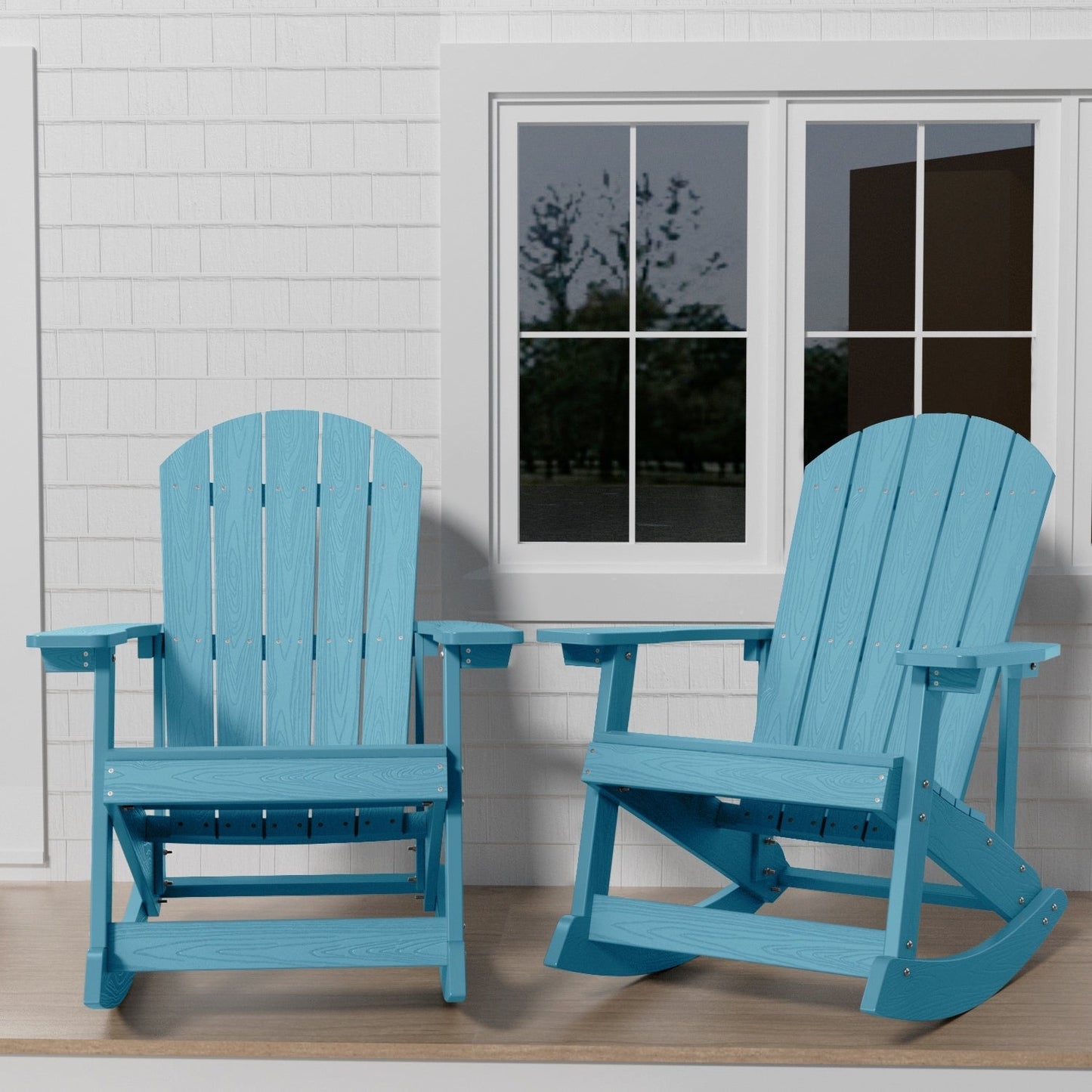 WINSOON Chaise à bascule d'extérieur résistante aux intempéries, lot de 2