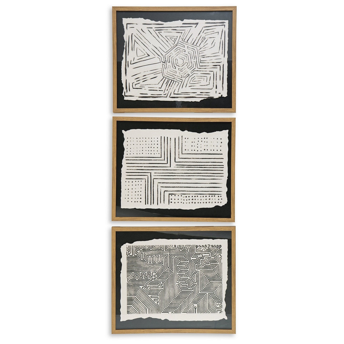 Ensemble de 3 tableaux muraux Wonderstow noir/beige
