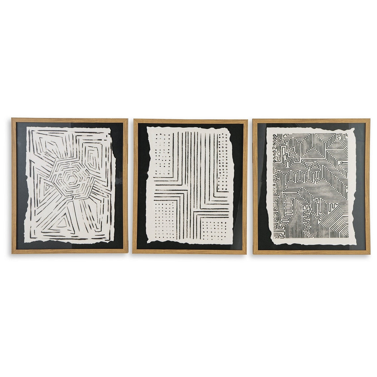 Ensemble de 3 tableaux muraux Wonderstow noir/beige