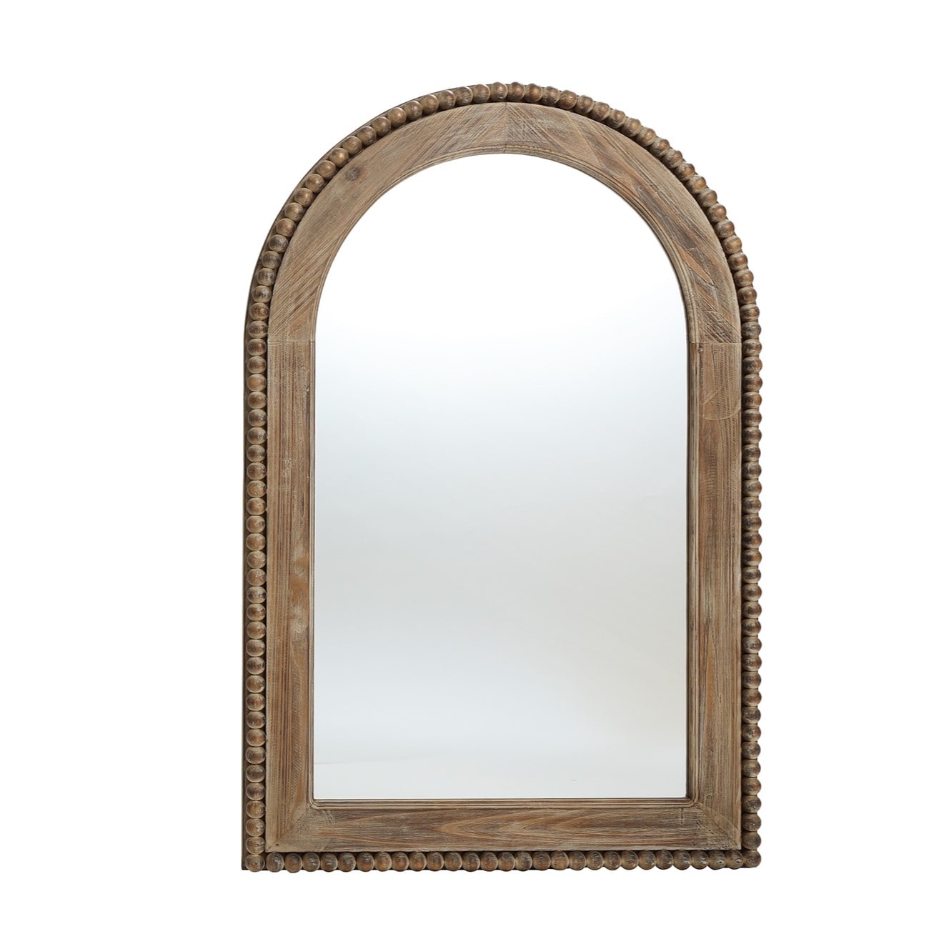 Miroir mural à cadre en bois en forme d'arche, miroir mural de salle de bain - 39,25 H x 25,87 L x 1,5 P