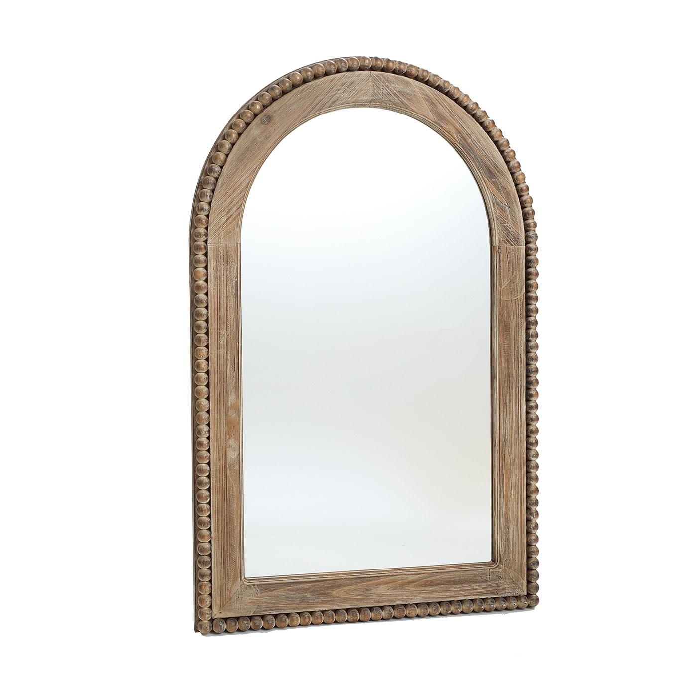 Miroir mural à cadre en bois en forme d'arche, miroir mural de salle de bain - 39,25 H x 25,87 L x 1,5 P