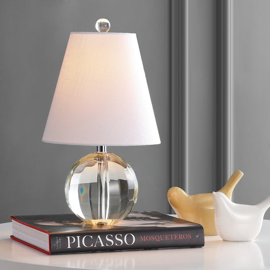Lampe de table LED Goddard 16 à boule de cristal/métal, par JONATHAN Y