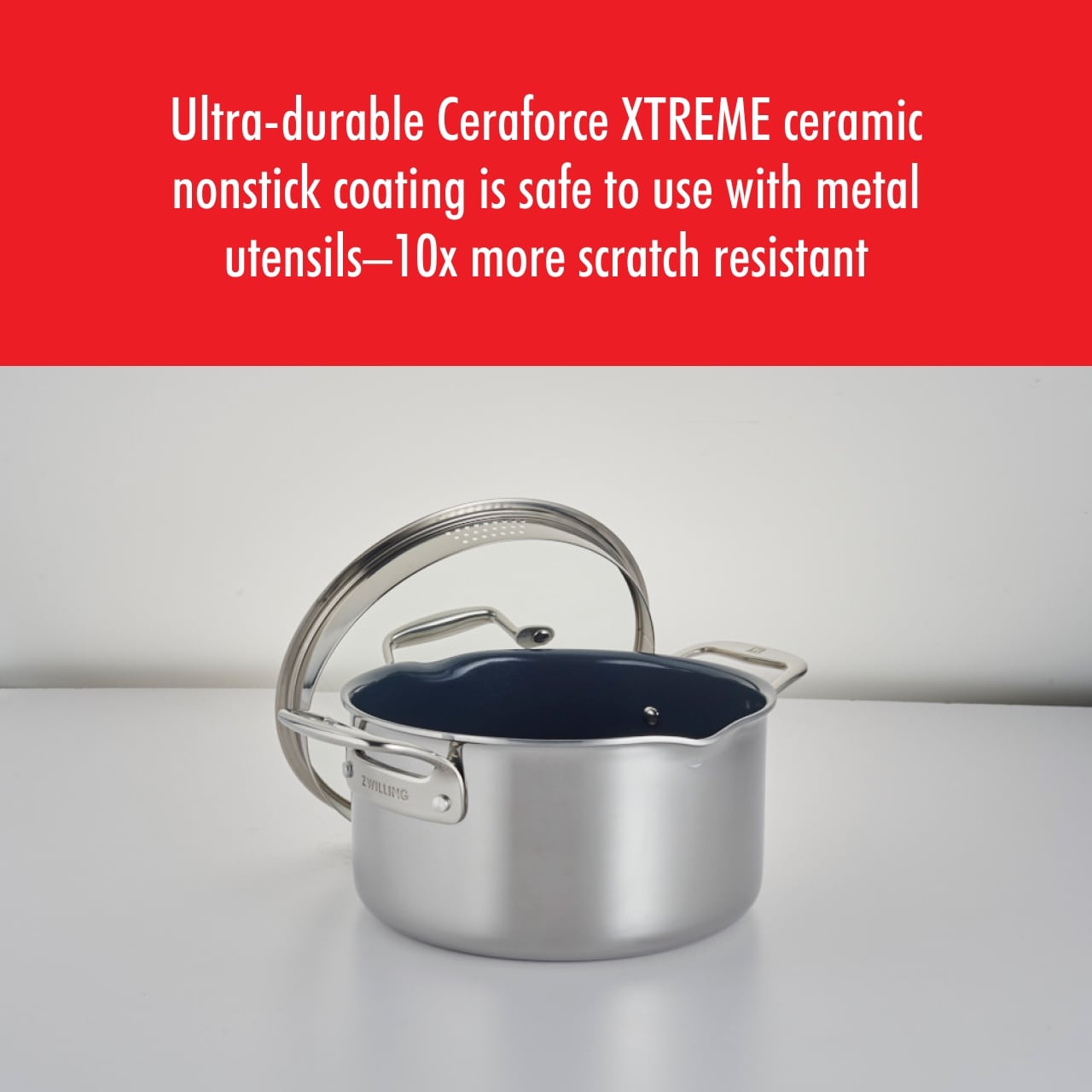 Pochette de cuisson ZWILLING Clad CFX en acier inoxydable et céramique antiadhésive de 6 quarts